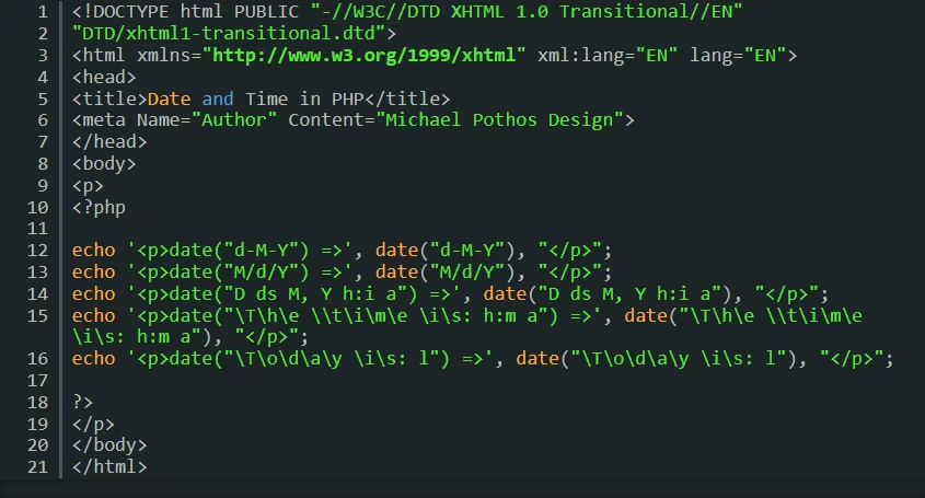 Smart Web Creative - Quick Resources: Date and Time in PHP