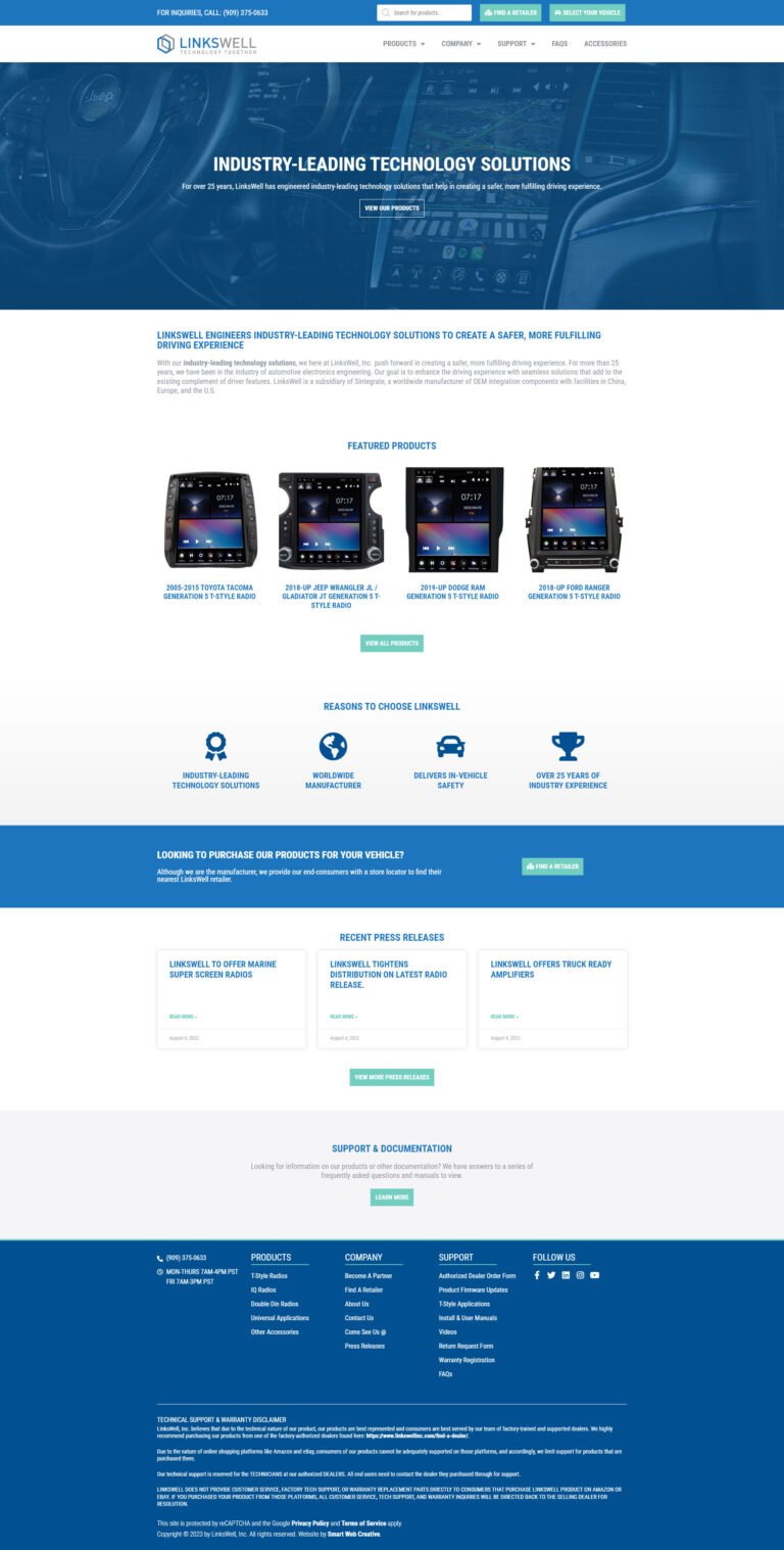 Smart Web Creative - Automotive Electronics Company Website