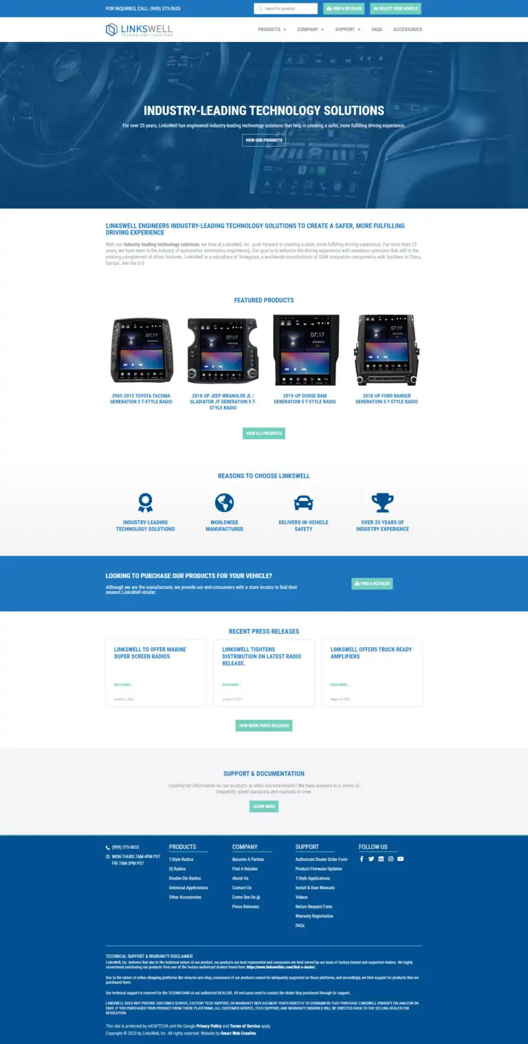 Smart Web Creative - Automotive Electronics Company Website