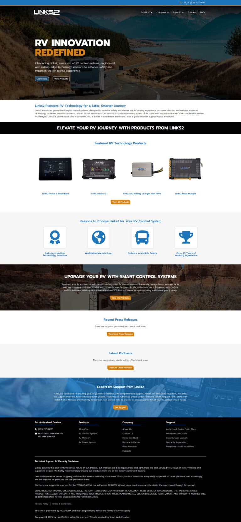 Smart Web Creative - Automotive Electronics Company Website 2